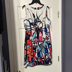 Multicolor Abstract Print Sheath Dress by AGB Dress - Size 14 NWT